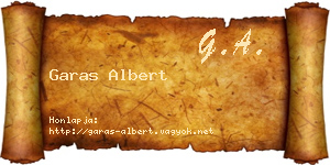 Garas Albert névjegykártya